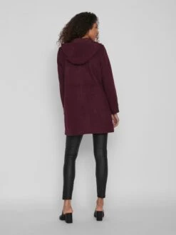 Vila Korte Mantels Tussenmantel Dames Bordeaux -Winterkledingwinkel Voor Dames 96b34d5765911e9fc2643a783f4ef452