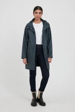 ICHI Regenmantels Functionele Mantel IHTAZI JA Dames Donkerblauw -Winterkledingwinkel Voor Dames 97dc5e26307944277b791fdb032b21cc