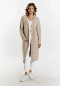 Lange Vesten Gebreide Mantel Dames Lichtbeige -Winterkledingwinkel Voor Dames a7327ba8e5a5984ef561bf3170c7116d