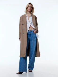 EDITED Wollen Mantels Wintermantel Singa Dames Bruin -Winterkledingwinkel Voor Dames a852abef72e4ffaa4375e2e586e02b94