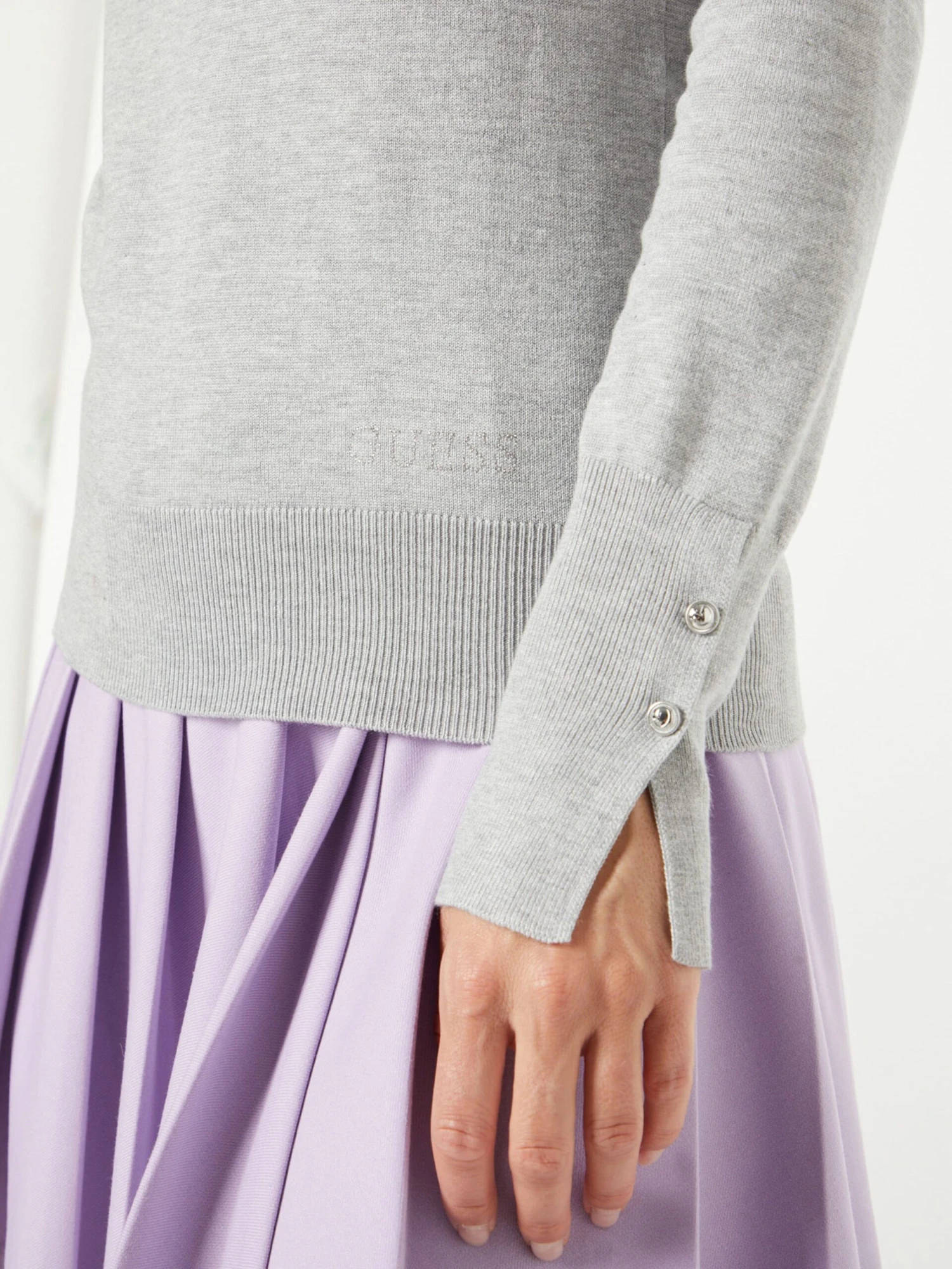 Guess Fijngebreide Truien Trui GENA Dames Grijs Gemêleerd 4 Guess Fijngebreide Truien Trui GENA Dames Grijs Gemêleerd - Afbeelding 2