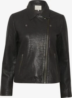 Kaffe Leren Jassen Tussenjas Julia Dames Zwart