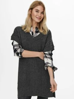 ONLY Lange Truien Trui CLARIS Dames Basaltgrijs -Winterkledingwinkel Voor Dames b6e839e750d335dcdbb1fb13aee13d4a