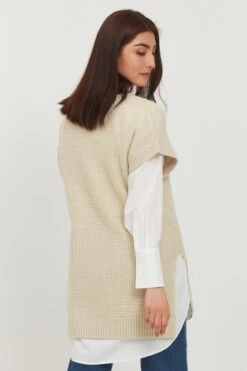 B.young Lange Truien Trui Dames Beige -Winterkledingwinkel Voor Dames b7a1f663a17d35fdf189f63e8998dacd