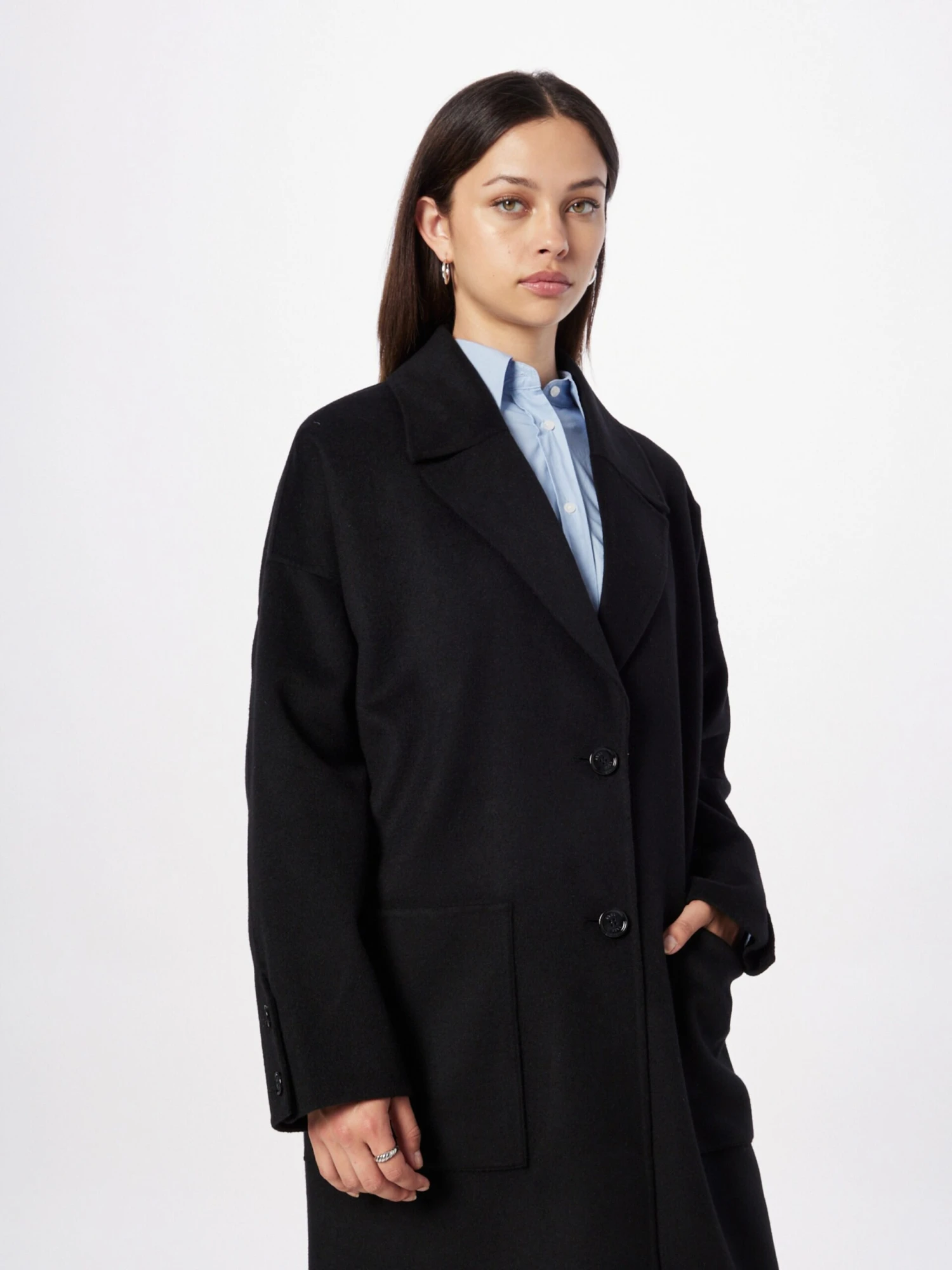 Wollen Mantels Tussenmantel Cattina Dames Zwart 4 Wollen Mantels Tussenmantel Cattina Dames Zwart - Afbeelding 2