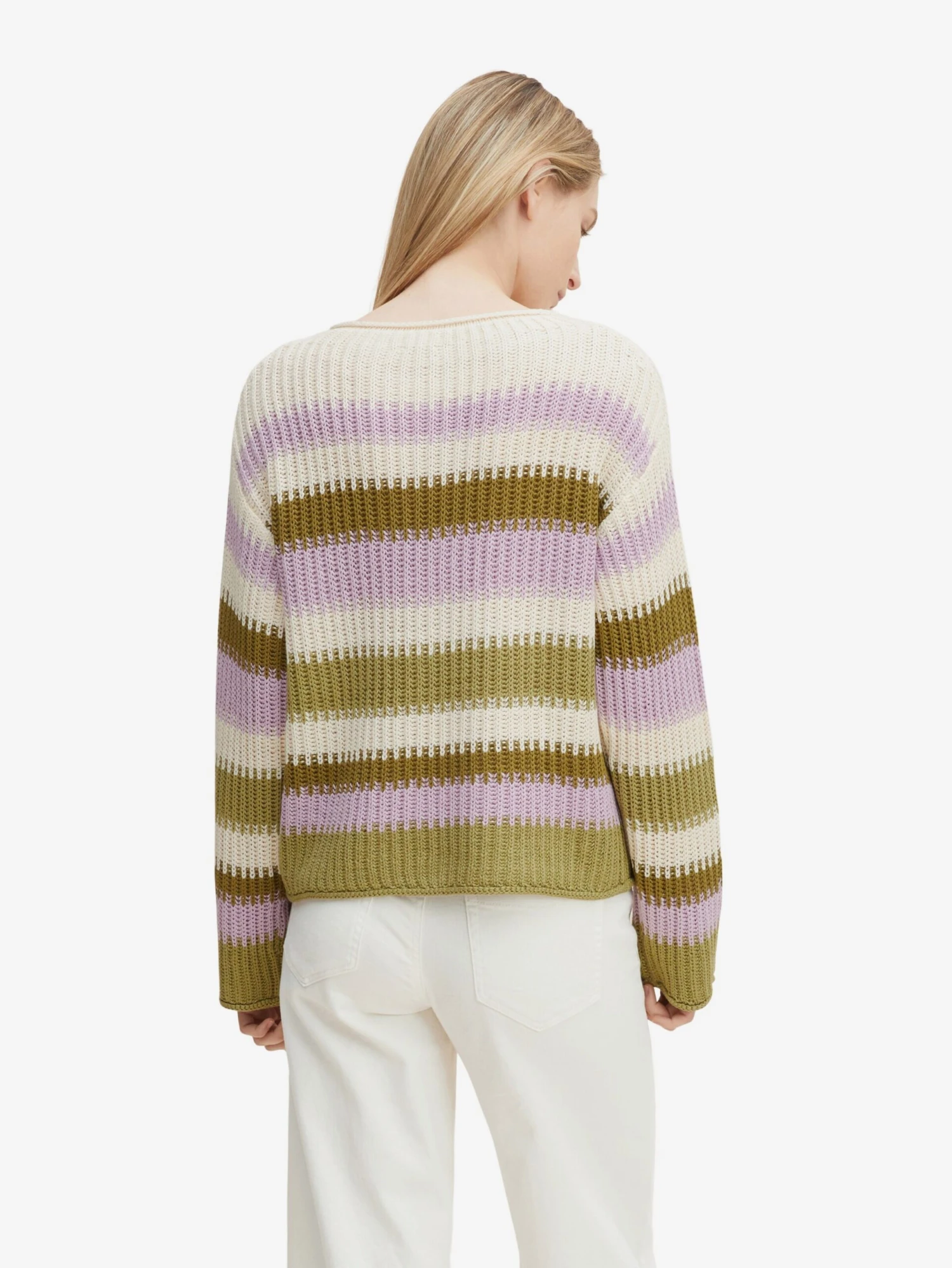 Tom Tailor Fijngebreide Truien Trui Dames Crème / Olijfgroen 7 Tom Tailor Fijngebreide Truien Trui Dames Crème / Olijfgroen - Afbeelding 5