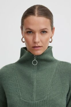 ICHI Coltruien Trui NOVO Dames Groen -Winterkledingwinkel Voor Dames bfb4a72414d8492ad08792f771d12409