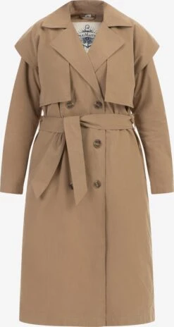 DreiMaster Vintage Trenchcoats Tussenmantel Dames Donkerbeige