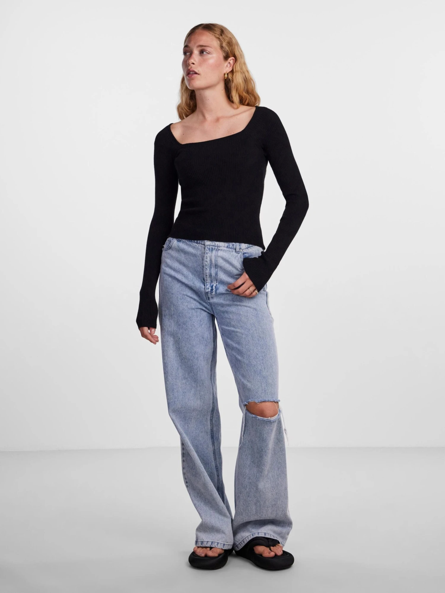 Pieces Basic Truien Trui KALU Dames Zwart 6 Pieces Basic Truien Trui KALU Dames Zwart - Afbeelding 4