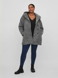 Korte Mantels Tussenmantel Dames Grijs Gemêleerd -Winterkledingwinkel Voor Dames c859b88d19cb55668126700aae441861