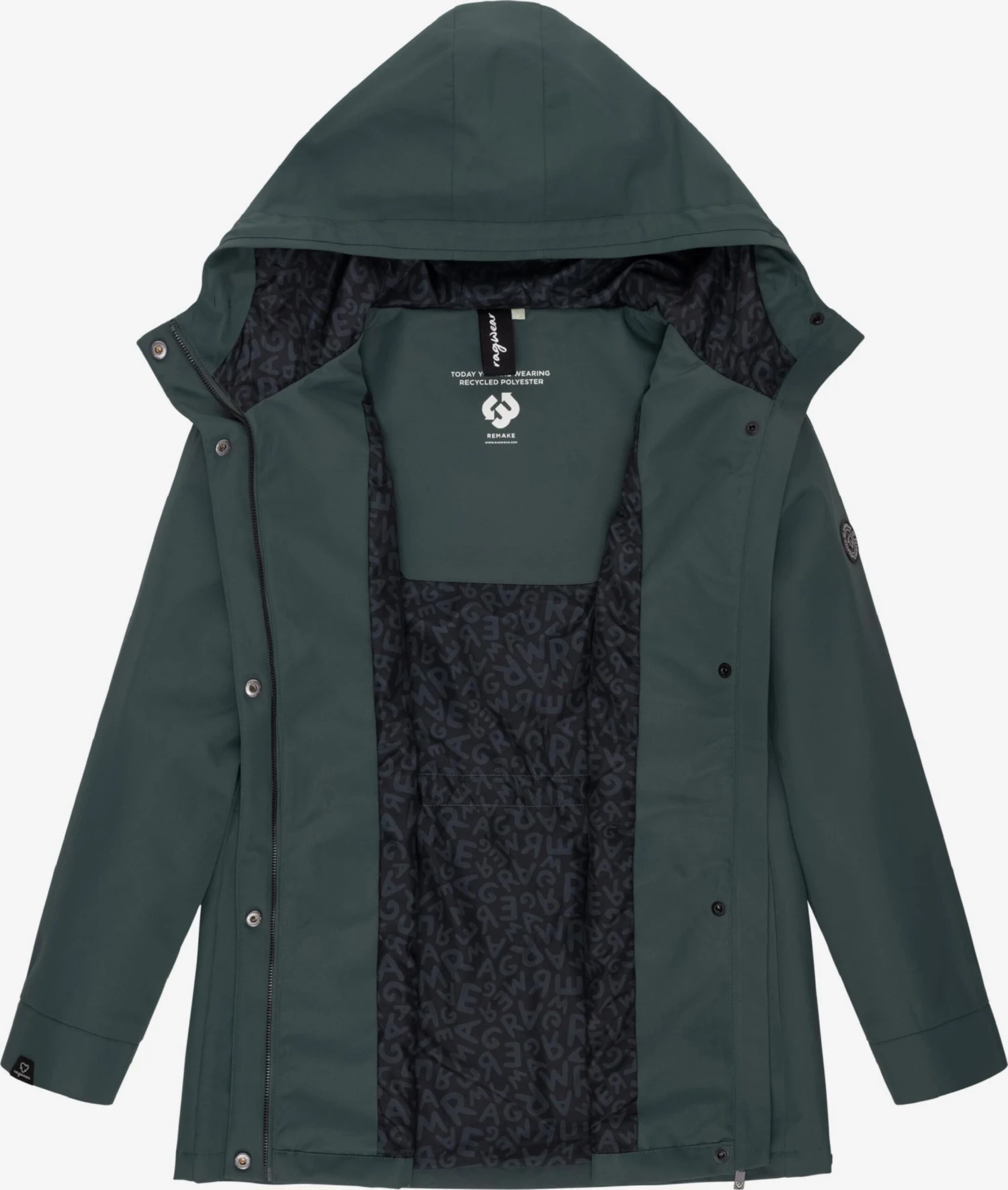 Ragwear Regenjassen Functionele Jas Urbanna Remake Dames Donkergroen 7 Ragwear Regenjassen Functionele Jas Urbanna Remake Dames Donkergroen - Afbeelding 5