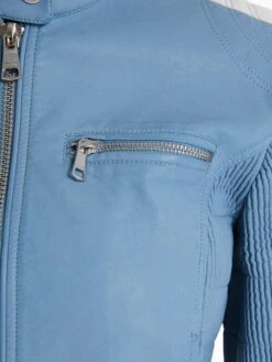 BERSHKA Leren Jassen Tussenjas Dames Smoky Blue -Winterkledingwinkel Voor Dames cabe361698a5de8ff4953fe604541ffd