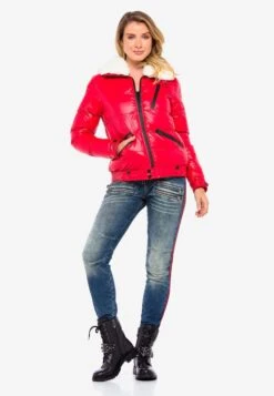Cipo & Baxx Gewatteerde Jassen Winterjas Spark Dames Rood -Winterkledingwinkel Voor Dames cebd1f2f508c04da0e4120d9b6450277