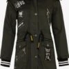 Cipo & Baxx Parkas Tussenparka Dames Kaki -Winterkledingwinkel Voor Dames d02610b534d2464fe1cc0ddcab464ed5