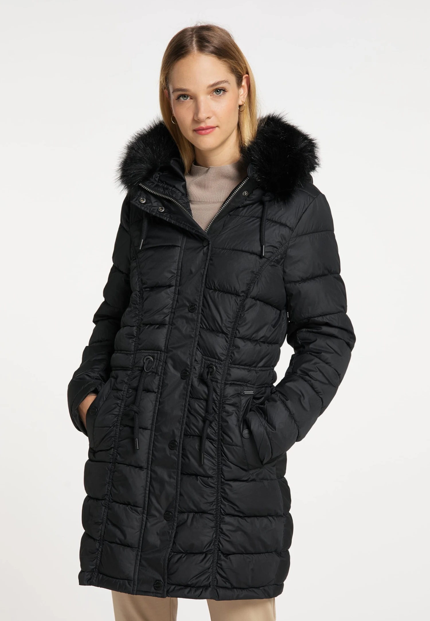 Parkas Winterparka Dames Zwart 4 Parkas Winterparka Dames Zwart - Afbeelding 2