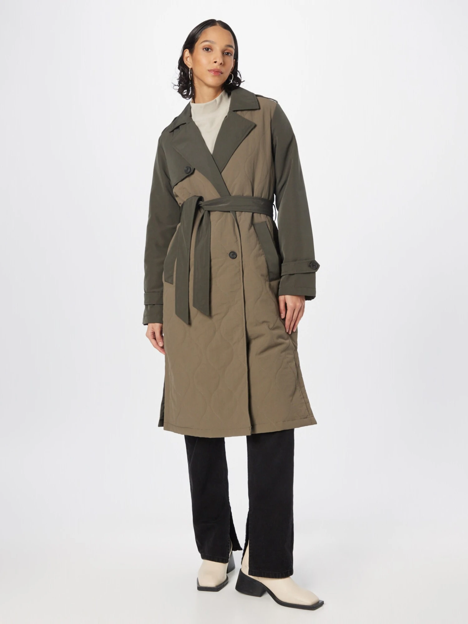Vero Moda Trenchcoats Tussenmantel SUTTON Dames Kaki / Olijfgroen 5 Vero Moda Trenchcoats Tussenmantel SUTTON Dames Kaki / Olijfgroen - Afbeelding 3