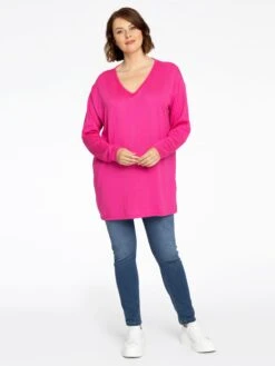 Lange Truien Trui Dames Fuchsia -Winterkledingwinkel Voor Dames d7b0684aa928d4e79f42c0ae052651e4