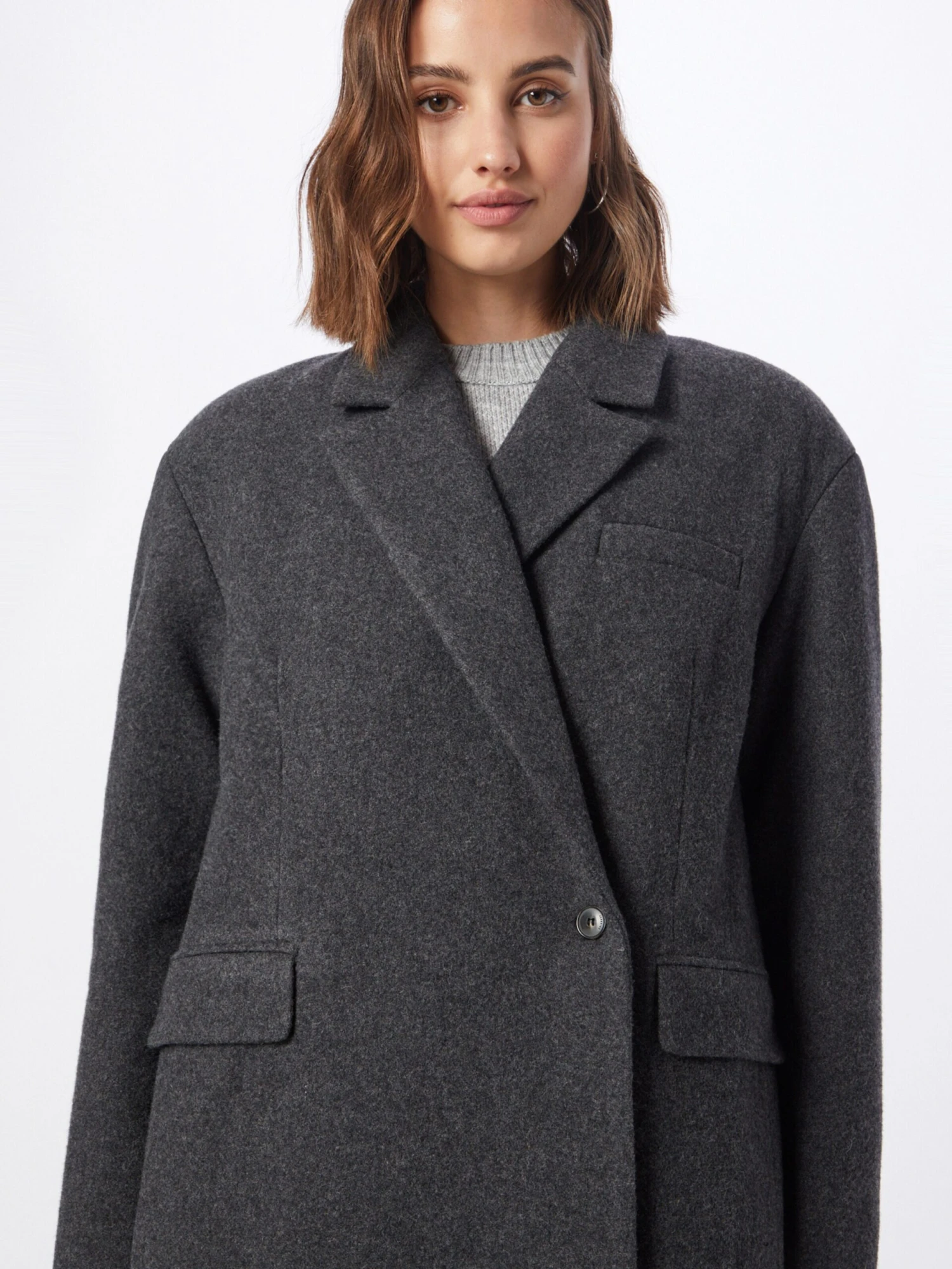 Birgitte Herskind Wollen Mantels Tussenmantel Wanda Dames Grijs Gemêleerd 4 Birgitte Herskind Wollen Mantels Tussenmantel Wanda Dames Grijs Gemêleerd - Afbeelding 2