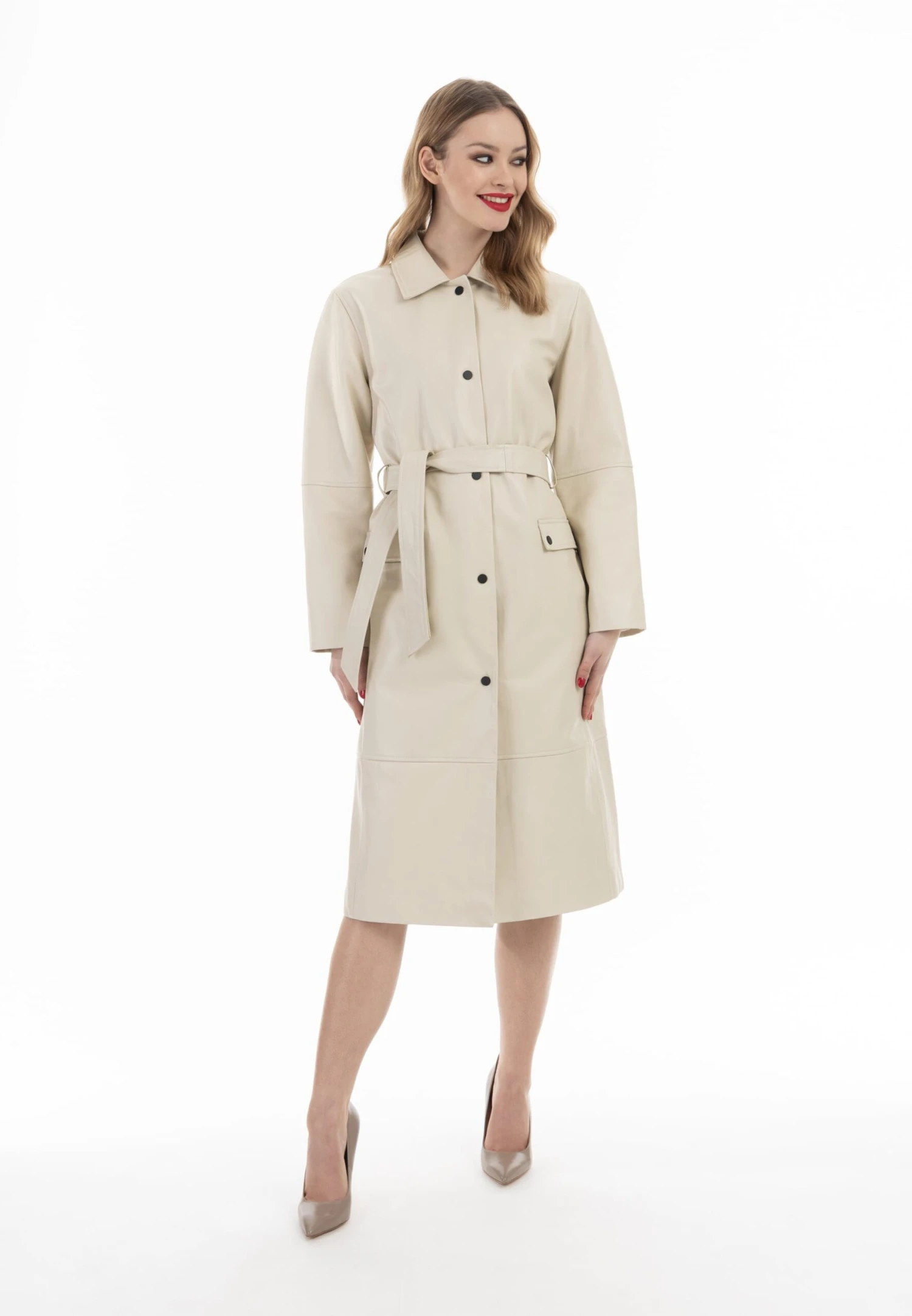 Faina Trenchcoats Tussenmantel Dames Wolwit 6 Faina Trenchcoats Tussenmantel Dames Wolwit - Afbeelding 4