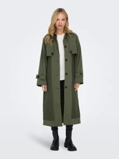 ONLY Trenchcoats Tussenmantel Dames Groen -Winterkledingwinkel Voor Dames db787876d474c1d8069f90f5075171af
