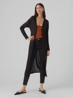 Vero Moda Lange Vesten Gebreide Mantel BRIANNA Dames Zwart -Winterkledingwinkel Voor Dames dd1550ccd97c33623d353376661912a8