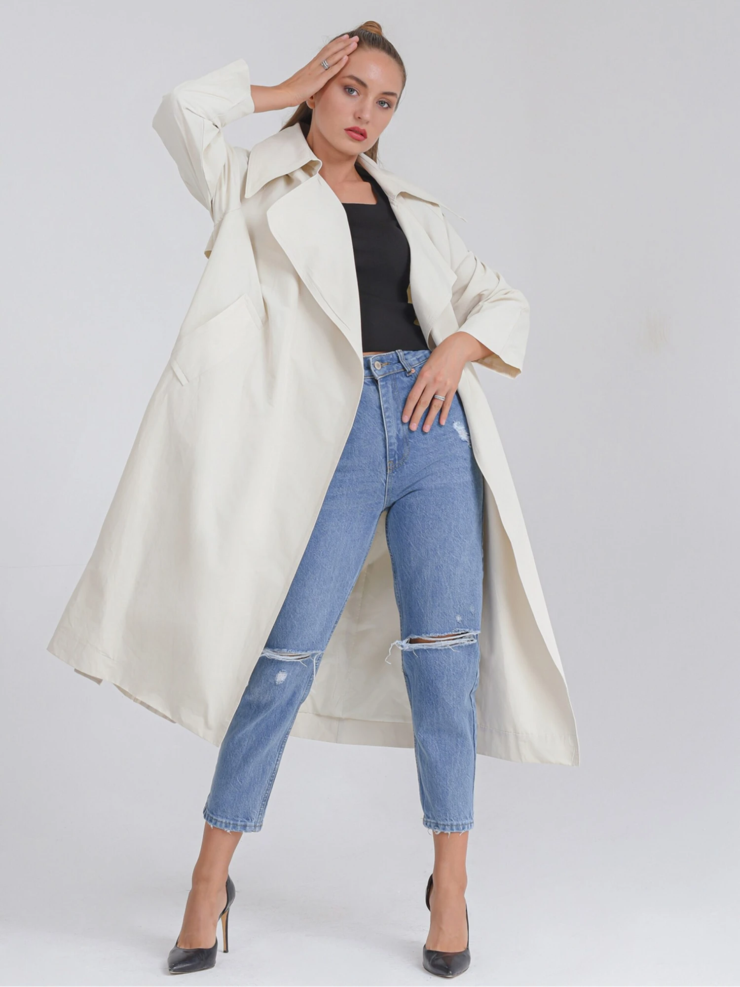 Trenchcoats Tussenmantel Ute Dames Beige 5 Trenchcoats Tussenmantel Ute Dames Beige - Afbeelding 3