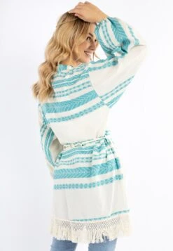 IZIA Ponchos & Kimonos Kimono Dames Blauw -Winterkledingwinkel Voor Dames e73ab0fe548eae81606033904a435802