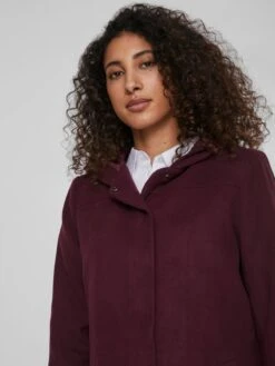 Vila Korte Mantels Tussenmantel Dames Bordeaux -Winterkledingwinkel Voor Dames e9c32f0da37da17f2f13ada310a55c6b