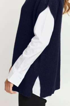 Fransa Lange Truien Trui FRERETTA Dames Blauw -Winterkledingwinkel Voor Dames ec57e131b6e7047515bfb48aad29f675