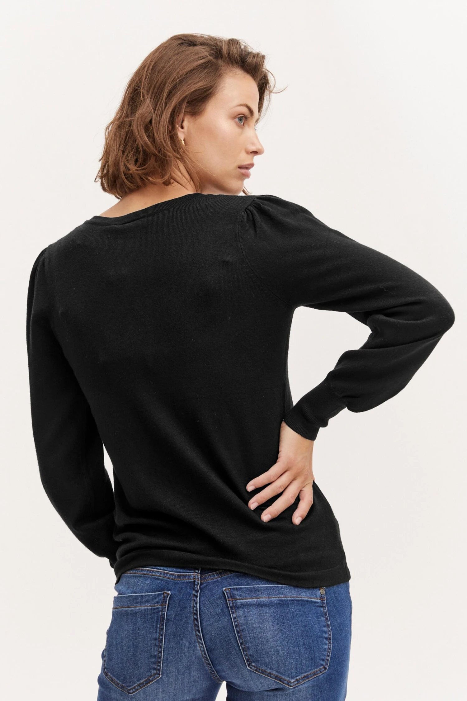 Fransa Fijngebreide Truien Trui BLUME Dames Zwart 6 Fransa Fijngebreide Truien Trui BLUME Dames Zwart - Afbeelding 4