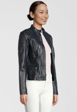 Apple Of Eden Leren Jassen Tussenjas LILOU Dames Blauw -Winterkledingwinkel Voor Dames f2e14aa5458cc1701daf331a88c1aedc