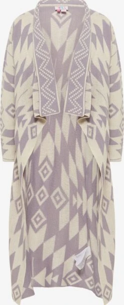 IZIA Lange Vesten Gebreide Mantel Dames Crème