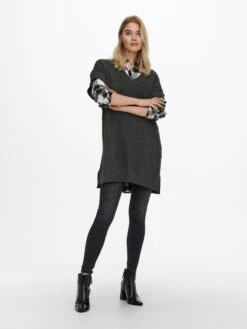 ONLY Lange Truien Trui CLARIS Dames Basaltgrijs -Winterkledingwinkel Voor Dames f70aa8cc793f036ae56c8e6f6350d047