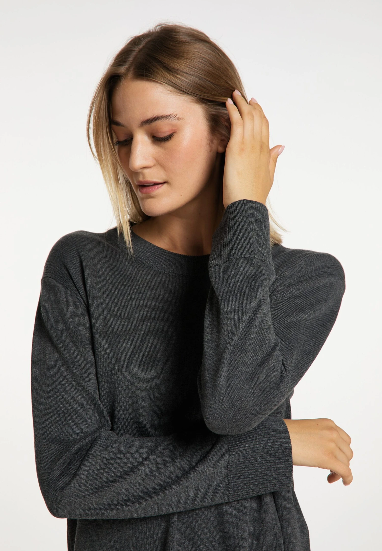 Basic Truien Trui Dames Antraciet 7 Basic Truien Trui Dames Antraciet - Afbeelding 5